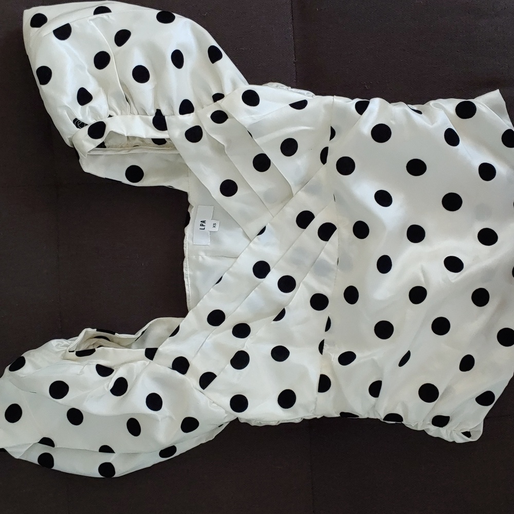 LPA Emily Top Polka Dot Puff Sleeve